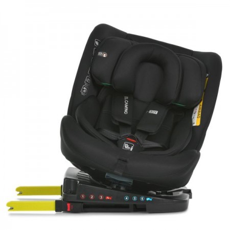 Дитяче автокрісло El Camino i-JOY ME 1205 Black i-SIZE R129, зріст дит.40-150см (від народж.до 36кг або 12р.), Top Tether, isofix, 360?, чорний