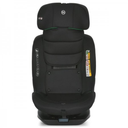 Дитяче автокрісло El Camino i-JOY ME 1205 Black i-SIZE R129, зріст дит.40-150см (від народж.до 36кг або 12р.), Top Tether, isofix, 360?, чорний
