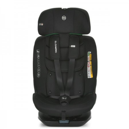 Дитяче автокрісло El Camino i-JOY ME 1205 Black i-SIZE R129, зріст дит.40-150см (від народж.до 36кг або 12р.), Top Tether, isofix, 360?, чорний