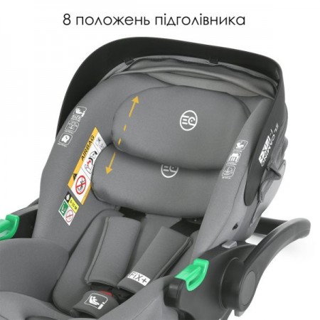 Дитяче автокрісло дитяче El Camino i-FIX+ ME 1110 Simply Gray i-SIZE R129, зріст дитини 40-87см, рег.підголівник, 2 ур.,москіт,чохол, cірий Дитяче автокрісло дитяче El Camino i-FIX+ ME 1110 Simply Gray i-SIZE R129, зріст дитини 40-87см, рег.підголівник, 2 ур.,москіт,чохол, cірий
