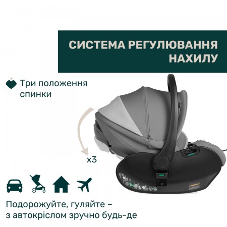 Дитяче автокрісло First-Seat Recline i-Size, група 0+ арт. 87100.40 колір Сірий Дитяче автокрісло First-Seat Recline i-Size, група 0+ арт. 87100.40 колір Сірий