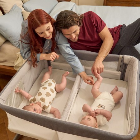 Детская кроватка для двойни Next2Me Twins арт. 87077 цвет Серый