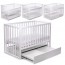 Дитяче ліжечко BabyToysDS-401 білий трансформер з шухлядою