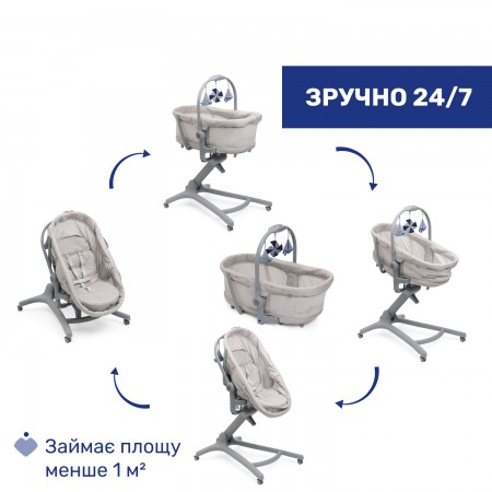 Кроватка-стульчик 5 в 1 Baby Hug Pro арт. 87076.96 цвет Бежевый Кроватка-стульчик 5 в 1 Baby Hug Pro арт. 87076.96 цвет Бежевый