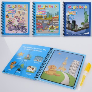 Книжка для рисования CD826-6-7-8 для рисования водой, картон, 4картинки, маркер, 3видаке