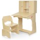 Парта детская W 903-10-3 со шкафом, со стульчиком, регулируемая, венге
