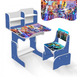  Парта шкільна "Метавсесвіт" ПШ041 ЛДСП, колір синій, 69*45 см, + 1 стілець