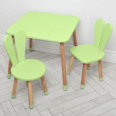 Столик детский 04-025G + 1 с двумя стульчиками, зеленый