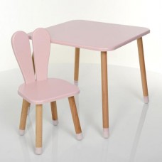 Столик детский 04-025R со стульчиком, розовый