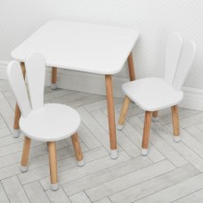 Столик детский 04-025W+1 с двумя стульчиками, белый