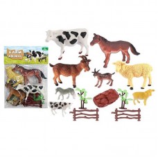 Набор домашних животных BabyToys Ферма деревянный с 8 фигурками