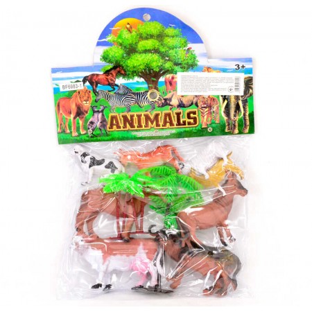 Набор сельскохозяйственных животных BabyToys 6983-1, 7 фигурок с аксессуарами Набор сельскохозяйственных животных BabyToys 6983-1, 7 фигурок с аксессуарами