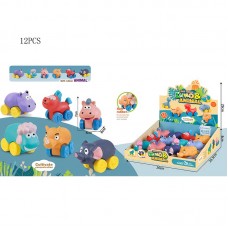 Резиновые животные на колесиках BabyToys JLX5511-2, 12 шт.