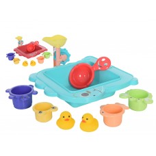 Игра для купания и песочницы 669-602D, 31 см, водопад и уточка, воронки-формочки
