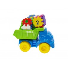 Набор для песочницы №4 TM Doloni Toys 013585 Машинка Смайлик с конструктором 18 деталей
