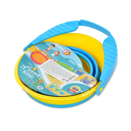 Ведро складне для пісочниці BabyToys 6912, 17см, 3кольори Ведро складне для пісочниці BabyToys 6912, 17см, 3кольори