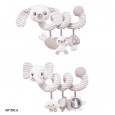 Спираль-погремушка BabyToys 25746K мягкие животные с зеркалом и звоночком Спираль-погремушка BabyToys 25746K мягкие животные с зеркалом и звоночком