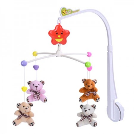 Музыкальная карусель на кроватку BabyToys D120 с плюшевыми подвесками Музыкальная карусель на кроватку BabyToys D120 с плюшевыми подвесками