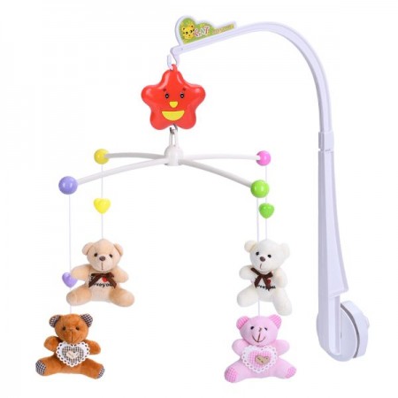 Музыкальная карусель на кроватку BabyToys D120 с плюшевыми подвесками Музыкальная карусель на кроватку BabyToys D120 с плюшевыми подвесками