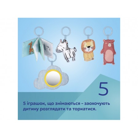 Килимок розвиваючий з дугами Safari 81/101, 76 см, 5 підвісок, Canpol Babies