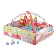Развивающий коврик BabyToys с брязкальцем и 20 мячами