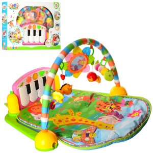 Развивающий коврик-пианино для младенца Bambi PA318 дуга, пианино, подвески, музыка