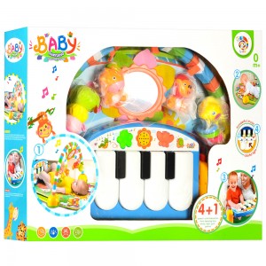 Развивающий коврик-пианино для младенца Bambi PA318 дуга, пианино, подвески, музыка