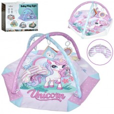 Коврик для младенца BabyToys ZL2411 единорог 2в1 с подвесками