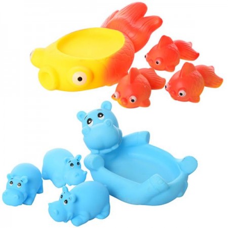 Резиновые животные с пищалкой 522-3-4 BabyToys, 4 шт