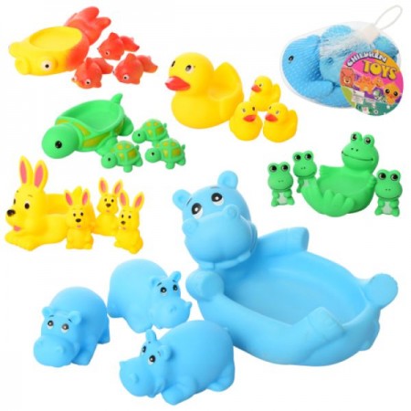 Резиновые животные с пищалкой 522-3-4 BabyToys, 4 шт