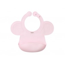 Слюнявчик силиконовый, розовый, 30x28 см, силикон, от 6 мес, 1589/05, BabyOno 1639/02