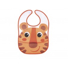 Слюнявчик пластмассовый с кармашком Hello Little – оранжевый Canpol Babies 9/232_ora
