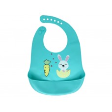 Слюнявчик силиконовый Зайка Бирюзовый MegaZayka 0611