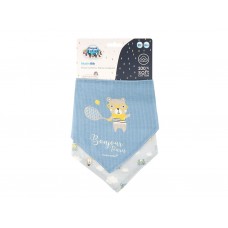 Слюнявчик муслиновый 2 шт BONJOUR PARIS голубой Canpol Babies 26/900_blu