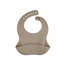 Слюнявчик силиконовый с карманом DOTS - бежевый Canpol Babies 51/029_bei