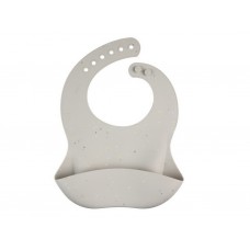 Слюнявчик силиконовый с карманом DOTS - серый Canpol Babies 51/029_grey