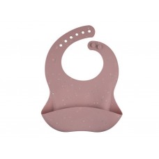 Слюнявчик силиконовый с карманом DOTS - розовый Canpol Babies 51/029_pin