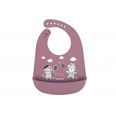 Слюнявчик силиконовый с карманом Bonjour Paris – красный Canpol Babies 74/027_red