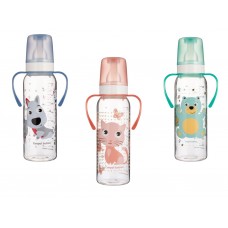 Бутылка 250 мл с рисунком и ручкой BPA FREE Коллекция цветной фермы Canpol Babies 11/845
