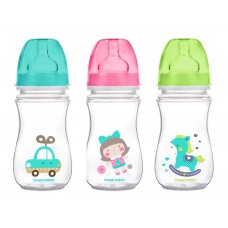 Бутылка с широким отверстием антиколиковая Easystart - Цветные зверьки 240 мл Canpol Babies 35/206