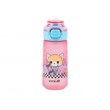 Бутылка для воды детская Aggretsuko AR25-1213, 560 мл, розовая, с поильником и трубочкой, Kite