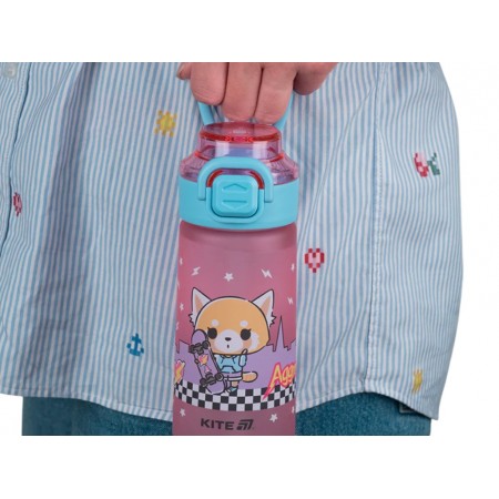 Бутылка для воды детская Aggretsuko AR25-1213, 560 мл, розовая, с поильником и трубочкой, Kite Бутылка для воды детская Aggretsuko AR25-1213, 560 мл, розовая, с поильником и трубочкой, Kite