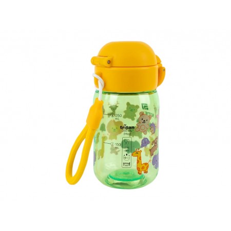 Бутылка для воды детская Zoo Kite K25-1235-3, 360 мл, зеленая, с сеточкой-фильтром, Kite Бутылка для воды детская Zoo Kite K25-1235-3, 360 мл, зеленая, с сеточкой-фильтром, Kite