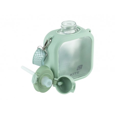 Бутылка для воды детская K25-1237-2, 700 мл, зеленая, квадратная форма, с лентой, Kite