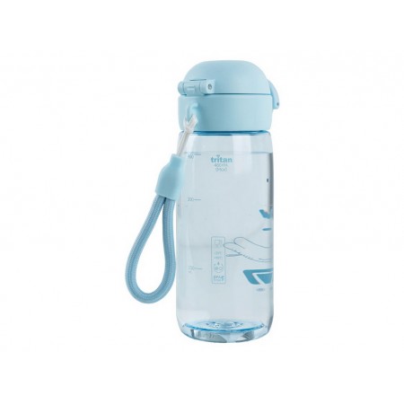 Бутылочка для воды, 480 мл, голубая с котиками K25-1236-2 Бутылочка для воды, 480 мл, голубая с котиками K25-1236-2