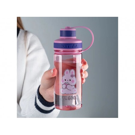 Бутылочка для воды, объем 500 мл, тритан, лиловая, Feel Good, Kite K25-397-2 Бутылочка для воды, объем 500 мл, тритан, лиловая, Feel Good, Kite K25-397-2