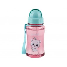 Пляшечка для води з трубочкою Kitty, тритан, 350 мл, рожевий колір, Kite K25-399-2
