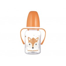 Стандартная бутылочка с ручками 120 мл CUTE ANIMALS – оранжевая Canpol Babies 11/823_ora