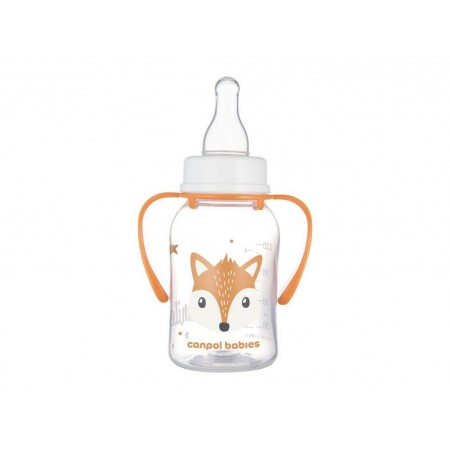 Стандартная бутылочка с ручками 120 мл CUTE ANIMALS – оранжевая Canpol Babies 11/823_ora Стандартная бутылочка с ручками 120 мл CUTE ANIMALS – оранжевая Canpol Babies 11/823_ora