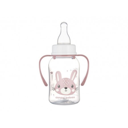 Стандартная бутылочка с ручками 120 мл CUTE ANIMALS – розовая Canpol Babies 11/823_pin